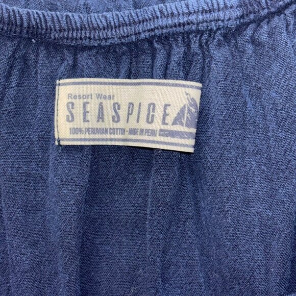 Sea Spice Blue Crochet Accent High-Low Dress - Size S - Picture 9 of 10